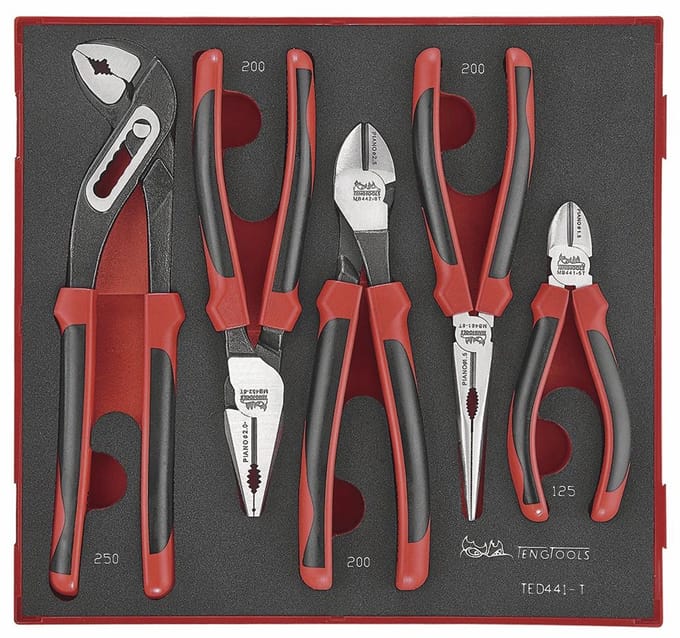 Tangenset TPR Foam 2 tray 5 delig Teng Tools TED441-T