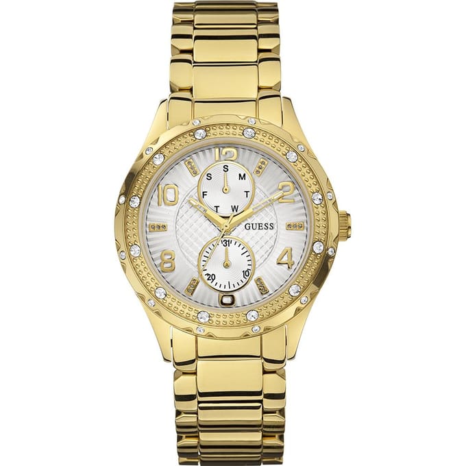 GUESS Siren Métal Doré Dames Quartz W0442L2 or