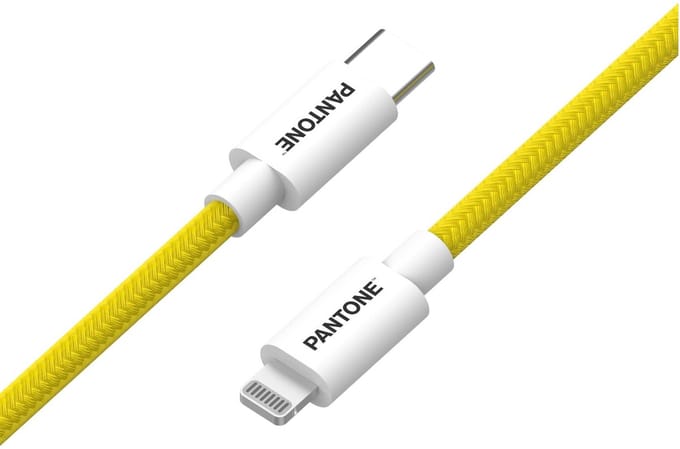 Pantone PT-CTL002-5Y Lightning-kabel 1,5 m Wit, Geel