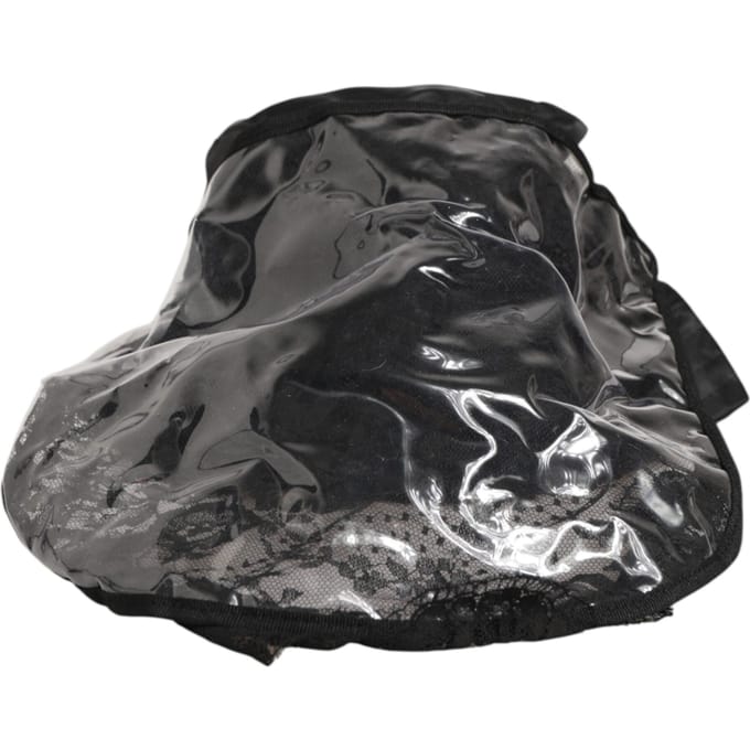 Dolce & Gabbana Zwarte PVC Brede Rand Mannen Bucket Capello Hoed