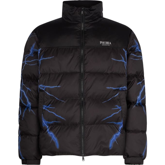 Heren gezwollen jack Zwart/blauw donsjack