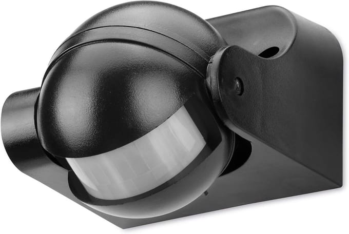 Infrarood bewegingsmelder voor binnen en buiten - LED, 180° kantelbaar, IP44, schemeringssensor
