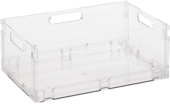 Kratje medium Five® - Transparant - Stapelbaar | Opvouwbaar