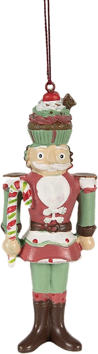 Clayre & Eef Kersthanger Notenkraker 12 cm Rood Polyresin