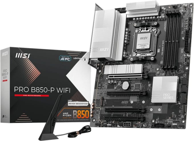 MSI B850-P Moederbord Socket AMD AM5 Vormfactor ATX Moederbord chipset AMD® B850