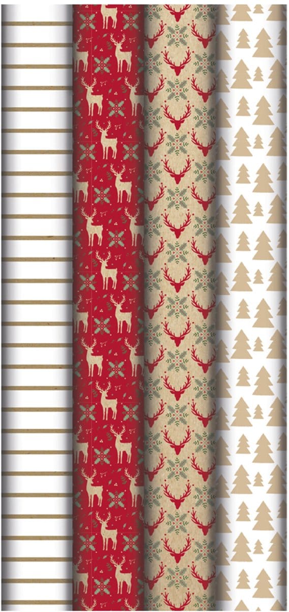 Clairefontaine Kerstinpakpapier 'Rood Thuis'