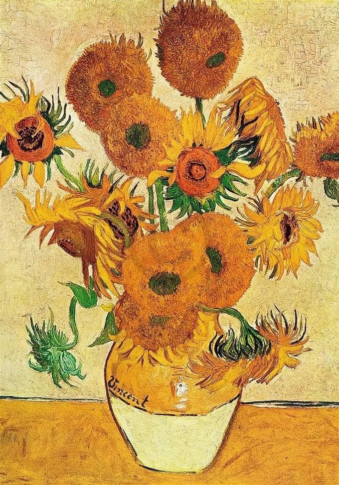 Kunstdruk Vincent Van Gogh - Vaso di girasoli 70x100cm