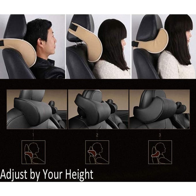 Auto Auto Nekkussen PU Leer Memory Foam Kussens Neksteun Stoel Hoofdsteun Kussen Pad zwart