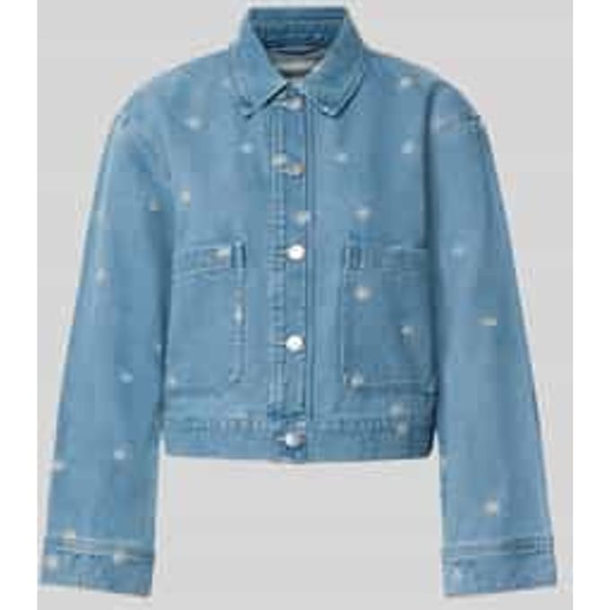 Tom Tailor Denim - Jeansjasje met borduursels - Maat M - blue white daisy embroidery