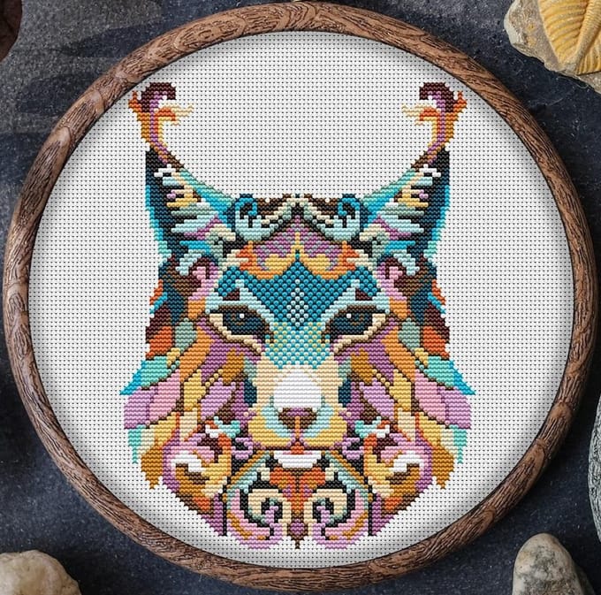 Borduurpakket MANDALA LYNX - AWSOME PATTERNS