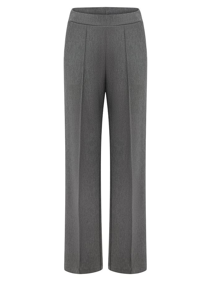 Wide Fit broek Van Peter Hahn grijs