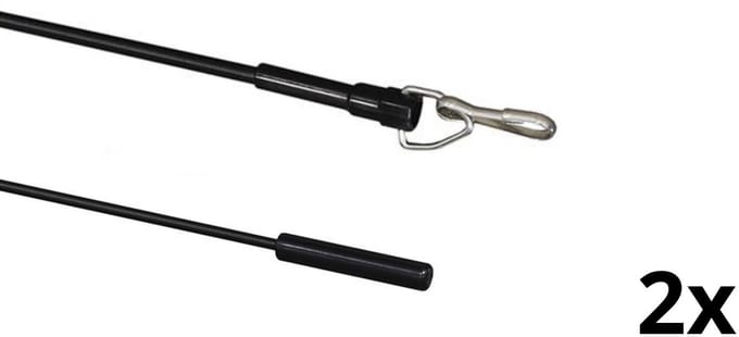 Zwarte trekstang om gordijnen te openen - 100 cm - 2 stuks