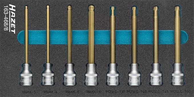 1/2" Dopsleutelbitset met 8 stuks Torx en Zeskant Bits voor Werkplaatswagen