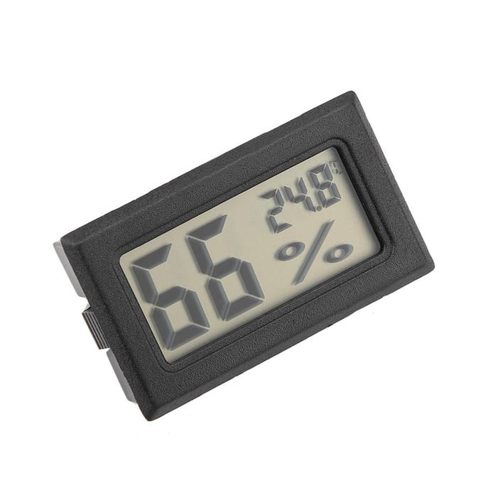 Ingebouwde digitale hygrometer, thermometer, vochtigheids- en temperatuurmonitor met ingebouwde sonde, zwart gray