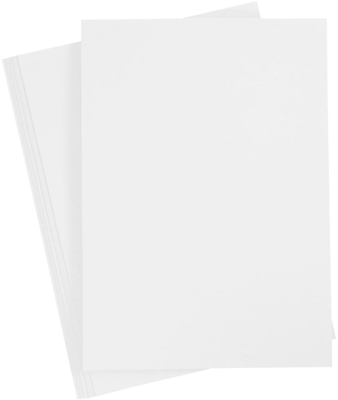 Gekleurd Karton A4,210x297 mm, 180 gr, wit, 20 vel | Knutselkarton