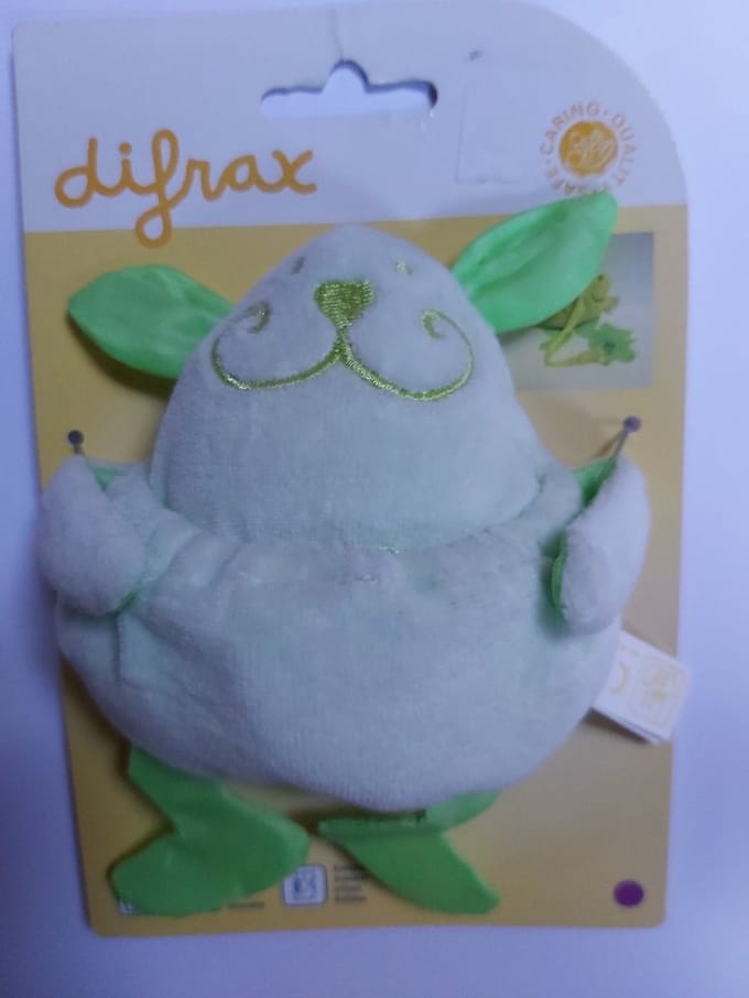 Difrax -Pluche fopspeenhouder - Diertje met buideltasje - Knisper geluid