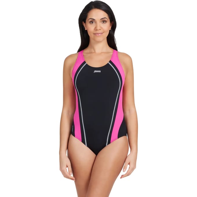 Zoggs Eaton Flyback Zwemkleding Zwart,Roze 32 Vrouw