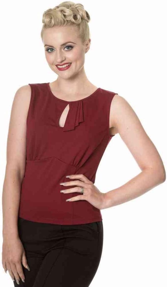 Dancing Days - BASIC INSTINCT Mouwloze top - S - Bordeaux rood