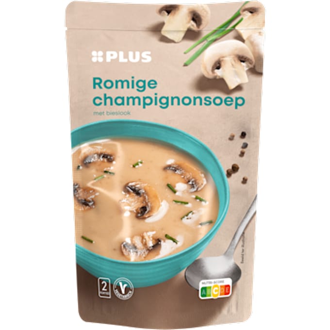 Soep in zak champignonsoep