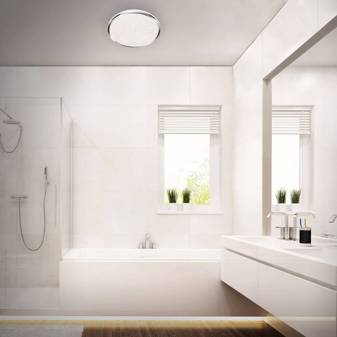 Briloner Acorus LED plafondlamp, IP44, sterdecor, Ø 33 cm