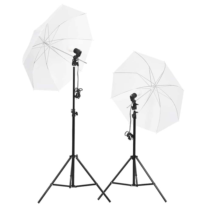 vidaXL - Fotostudioset - met - verlichtingsset, - achtergrond - en - reflector