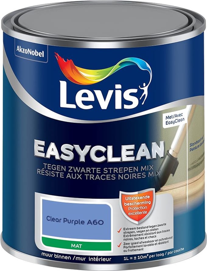 Levis - Easyclean Tegen Zwarte Strepen Mix - Clear Purple A60 - Mengverf - 1 L