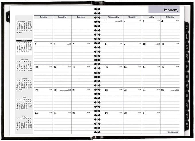 Maandplanner - Agenda Planner - Jaar Planning - 14 Maanden Overzicht - Medium - Zwart