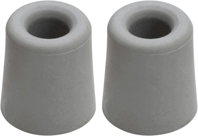 Benson Deurbuffers / deurstoppers rubbers - 2x - grijs - 24 x 30 mm - met schroefbevestiging