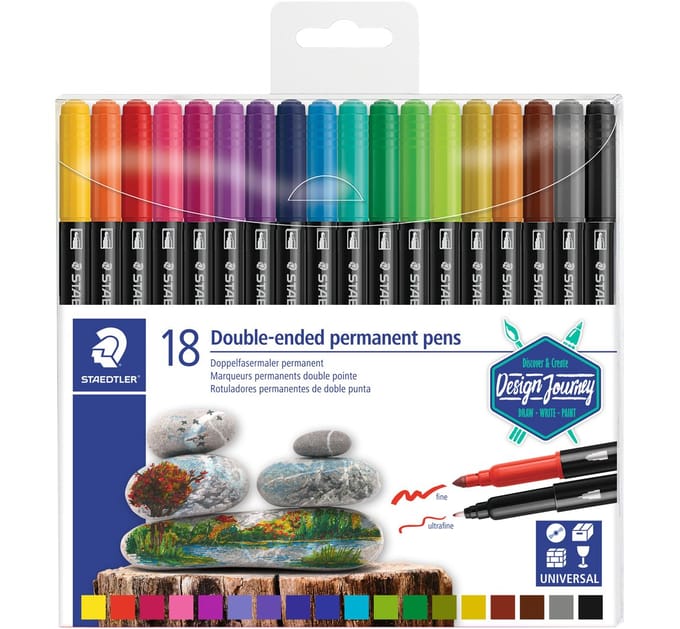 STAEDTLER Design Journey - permanente stift dubbele punt - set 18 st