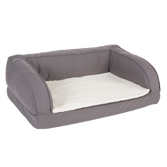 M: L90 x B60 x H30 cm Orthopedische Hondenbank Grijs