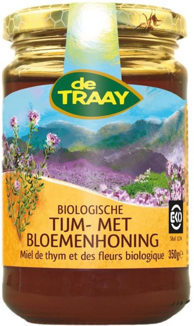 Traay Tijm- met bloemenhoning eko bio 350 Gram