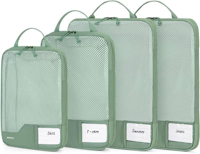4-delige Packing Cubes Compressie Set voor Efficiënt Reizen