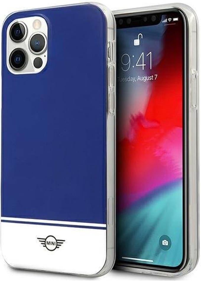 MINI MIHCP12LPCUBINA IPHONE 12 PRO MAX 6,7" GRANATOWY / BLAUW HARDCASE STRIPE COLLECTION