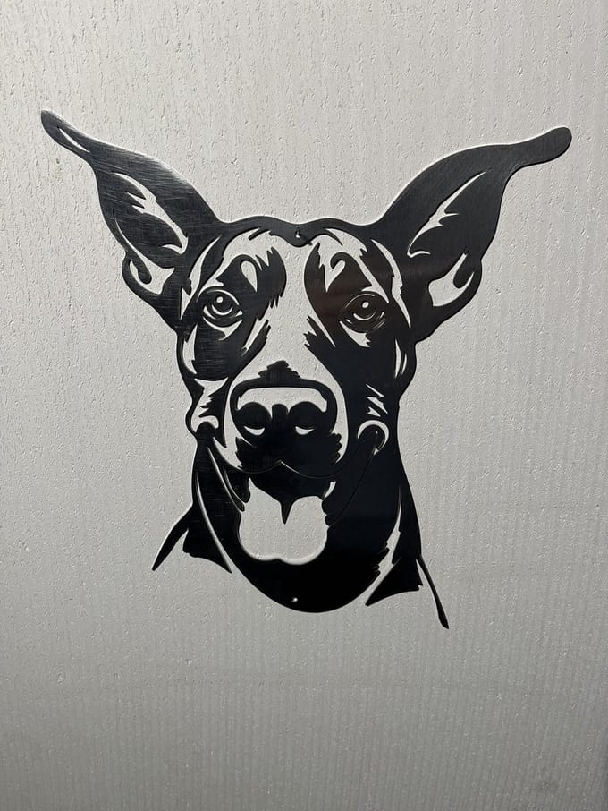 Metalen Hond - Dobermann - Wanddecoratie Cortenstaal