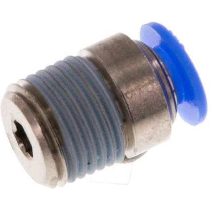 4mm x R1/8'' Messing/POM Insteekfitting buitendraad Binnenzeskant Compact Ontwerp NBR [5 Stuks]