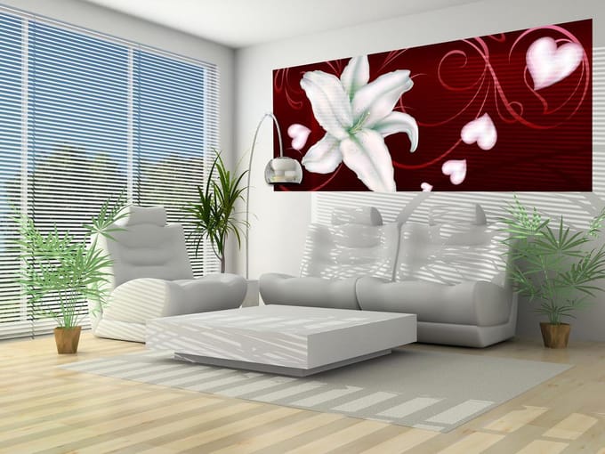 Lily Heart Abstract Photo Wallcovering