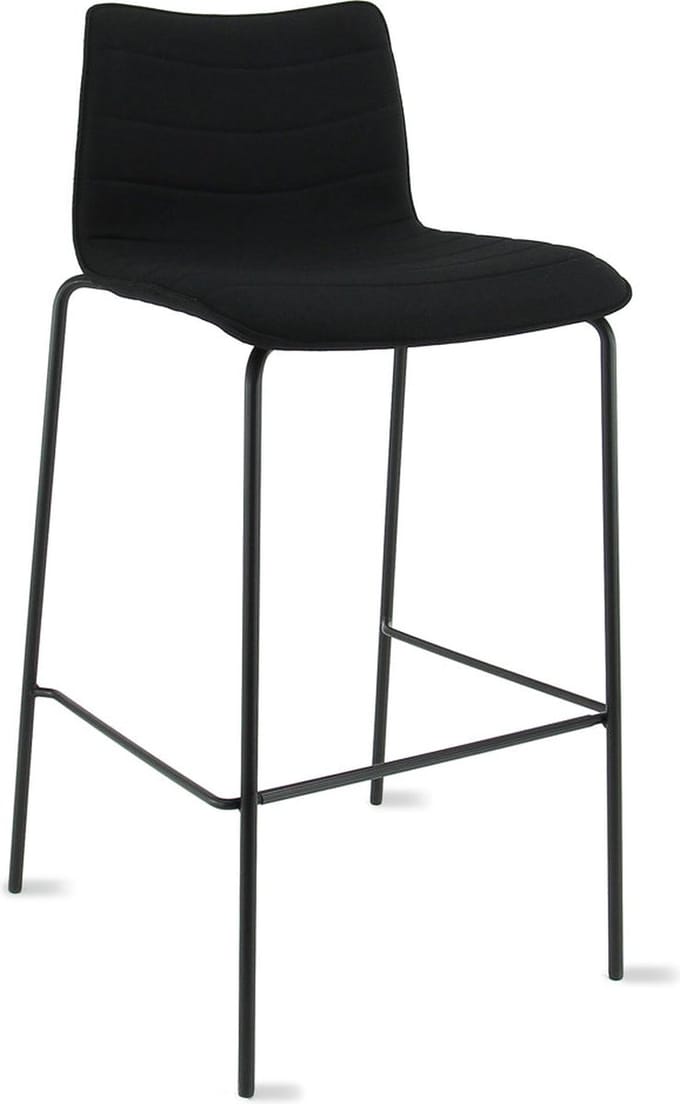 Workliving Verona Barkruk 75 cm - stof Mirage zwart - frame zwart