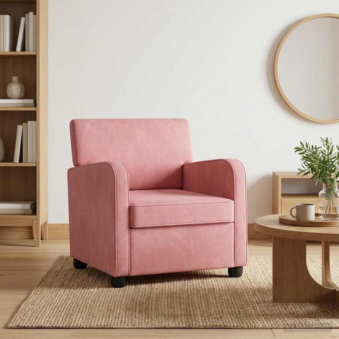 vidaXL - Fauteuil - Roze - fluweel