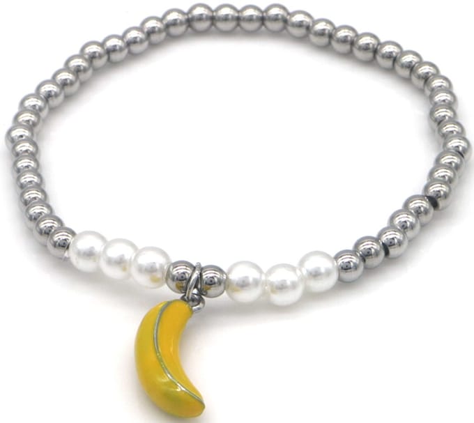 Armband - RVS - banaan - dames - vrolijk - trendy - sieraden - hip - cadeau