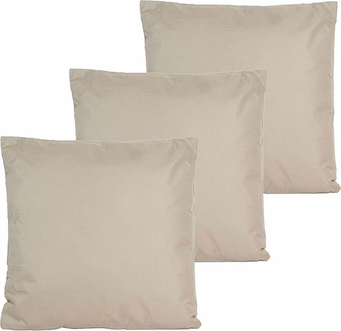 Anna's collection buitenkussen - 3x - Taupe/beige - 60 x 60 cm - binnen/buiten
