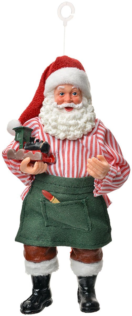 Clayre & Eef Kersthanger Kerstman 17 cm Rood Textiel