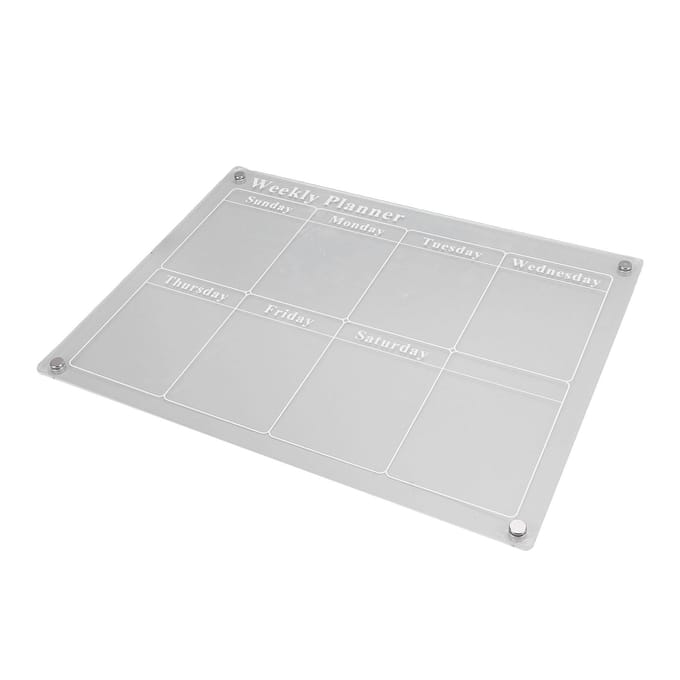 Acryl Whiteboard Kalender Herbruikbaar Transparant Kalender Planner Bord met 3 Kleuren Markers white