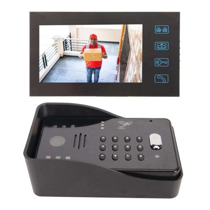 Video Deurbel 7 inch TFT Scherm RFID Wachtwoord IR CUT 1000TV Lijn Bedraad Intercom Systeem Stekker EU Plug