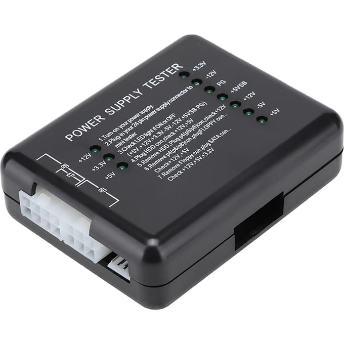 Zwarte Computer PC Voeding Tester 24Pin Compatibel PSUATXSATAHDD Met Indicatielampje black