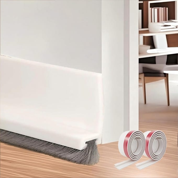 Deurstrips Tochtstopper - Borstelafdichting Deur - Tocht Weren - Geluiddempend Effect - 2 stuks 100 cm - Wit