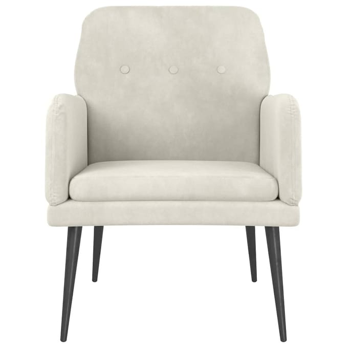 vidaXL - Fauteuil - 62x79x79 - cm - fluweel - crèmekleurig