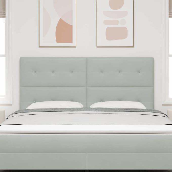 vidaXL - Hoofdbord - Lichtgrijs - 180 - cm - Fluweel
