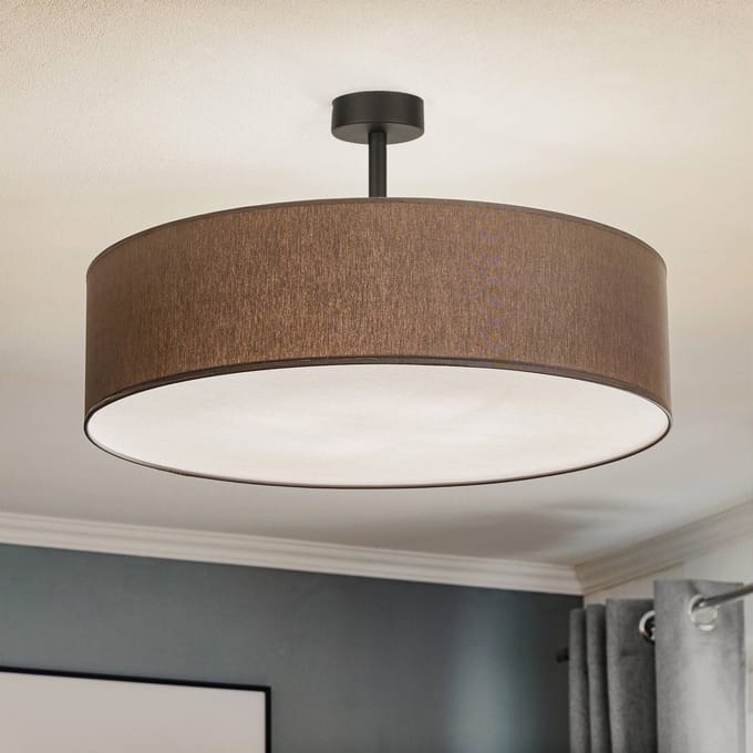 TK Lighting Plafondlamp Rondo met afstand, grijs Ø 60 cm