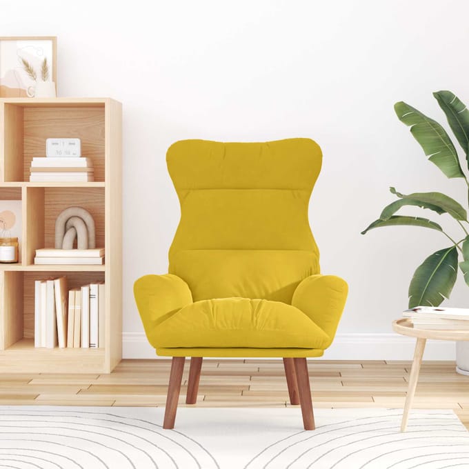 vidaXL - Fauteuil - Geel - 69 - x - 74 - x - 93 - cm - Fluweel