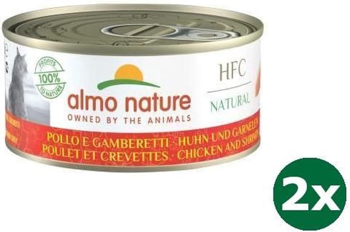 Almo nature cat kip/garnaal kattenvoer 48x70 gr